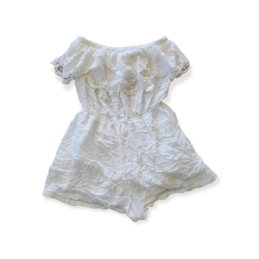 Patrons of Peace romper shorts white sleeveless SMALL vacation summer wedding